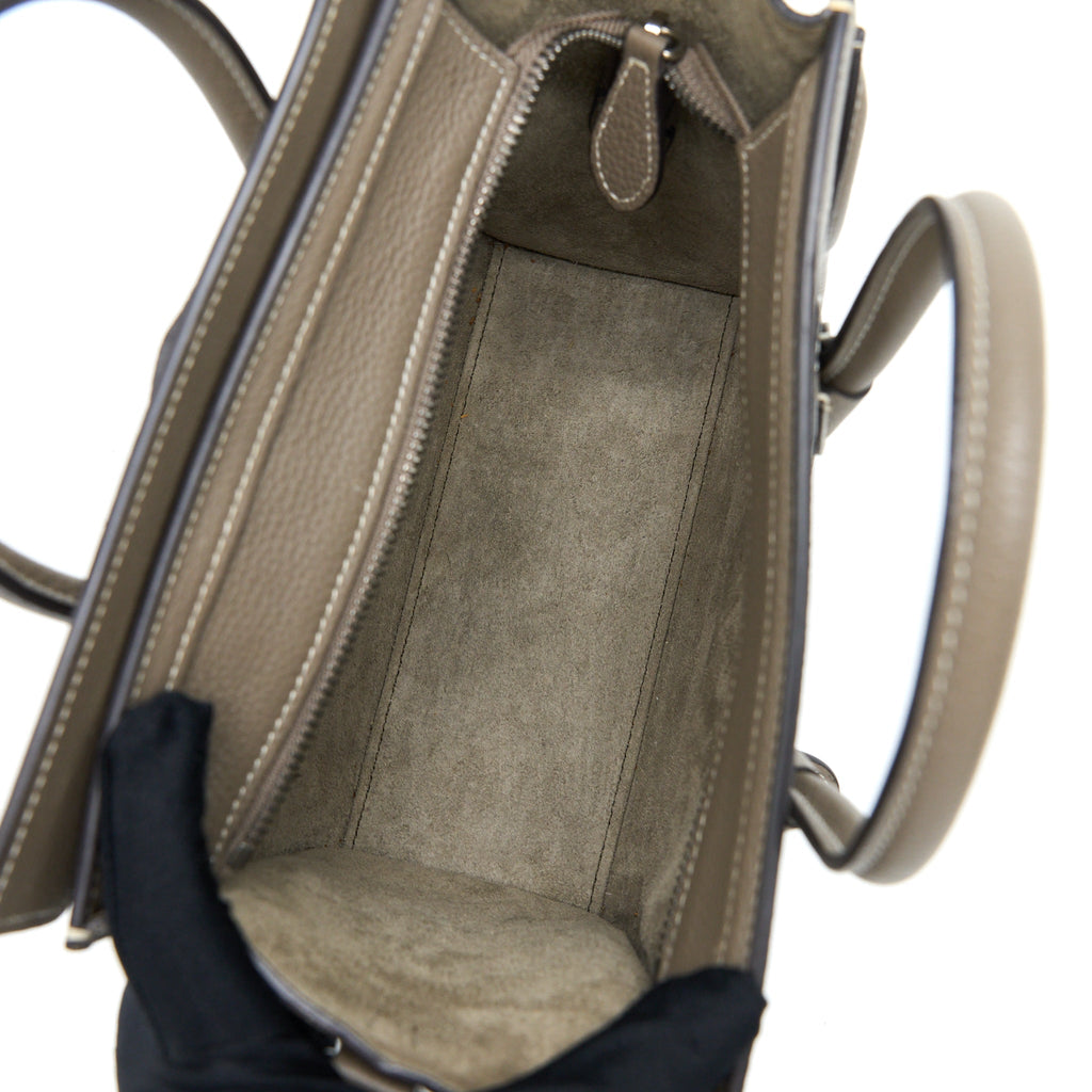 NANO LUGGAGE BAG CALFSKIN GREY SHW