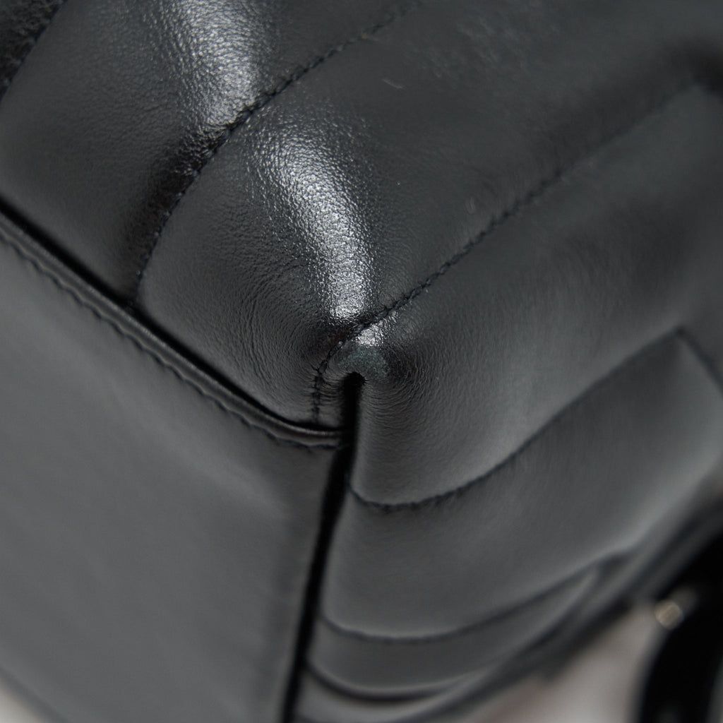MEDIUM LOULOU BACKPACK BLACK Y MATELASS
