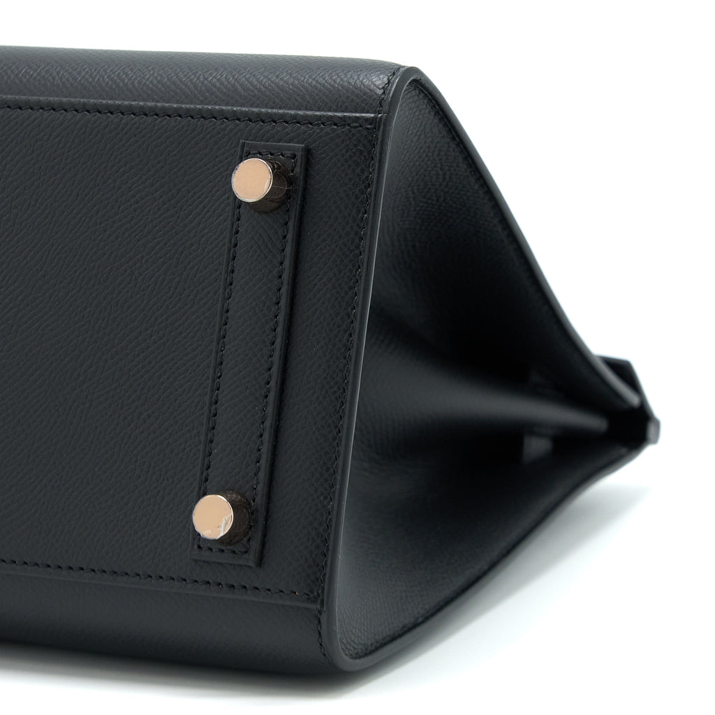 HERMES BIRKIN 25 EPSOM BLACK RGHW