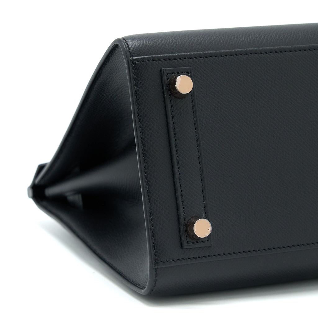 HERMES BIRKIN 25 EPSOM BLACK RGHW