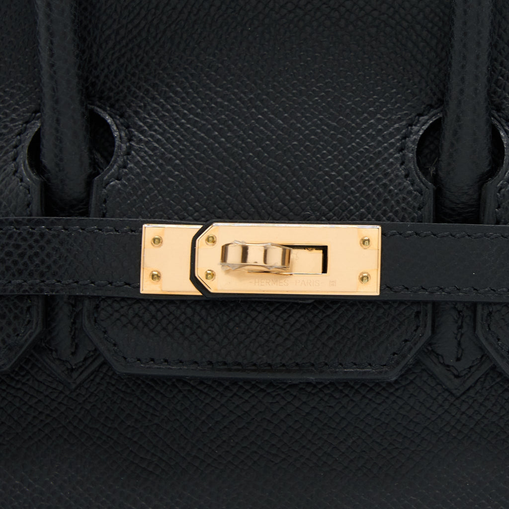 HERMES BIRKIN 25 EPSOM BLACK RGHW