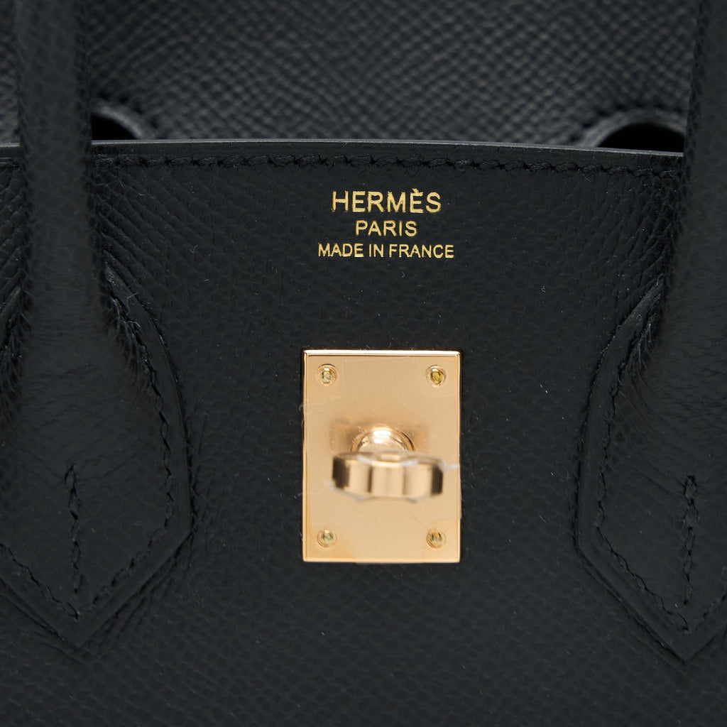 HERMES BIRKIN 25 EPSOM BLACK RGHW