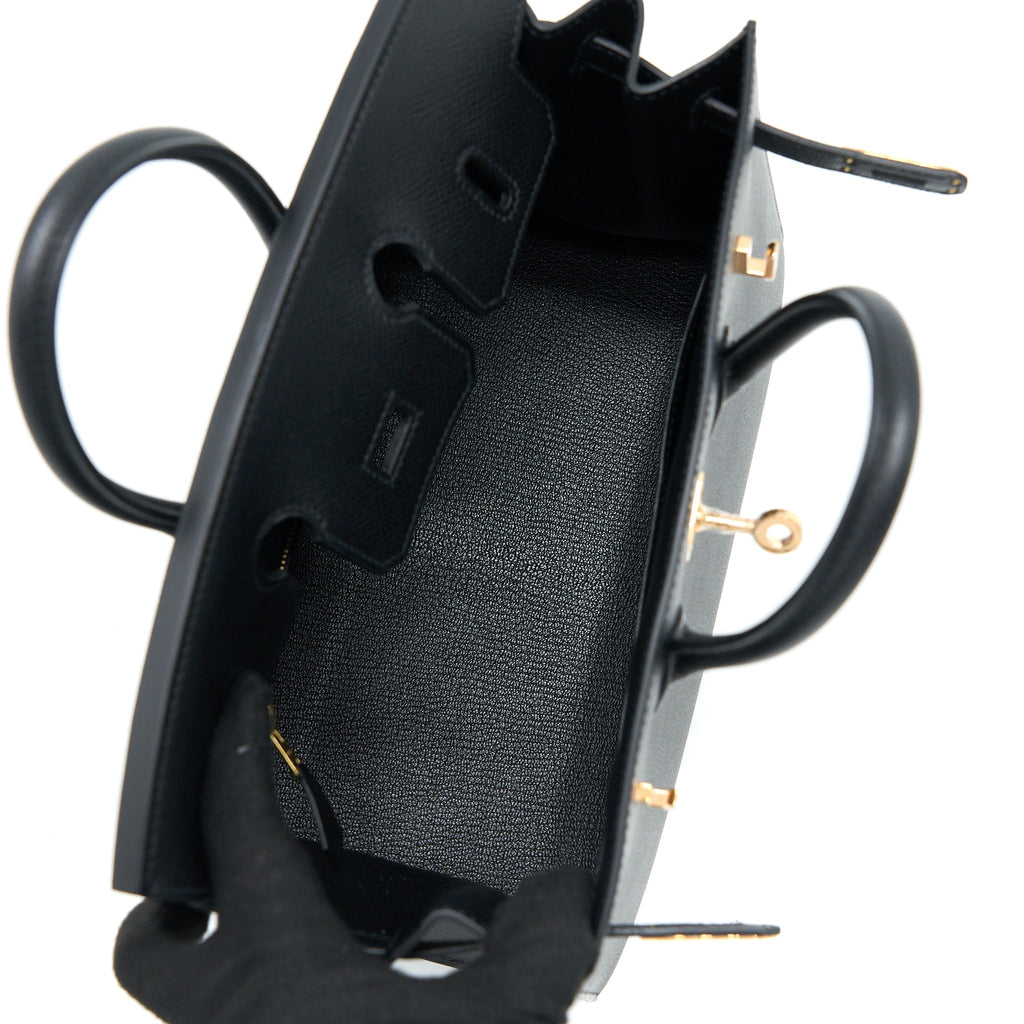 HERMES BIRKIN 25 EPSOM BLACK RGHW