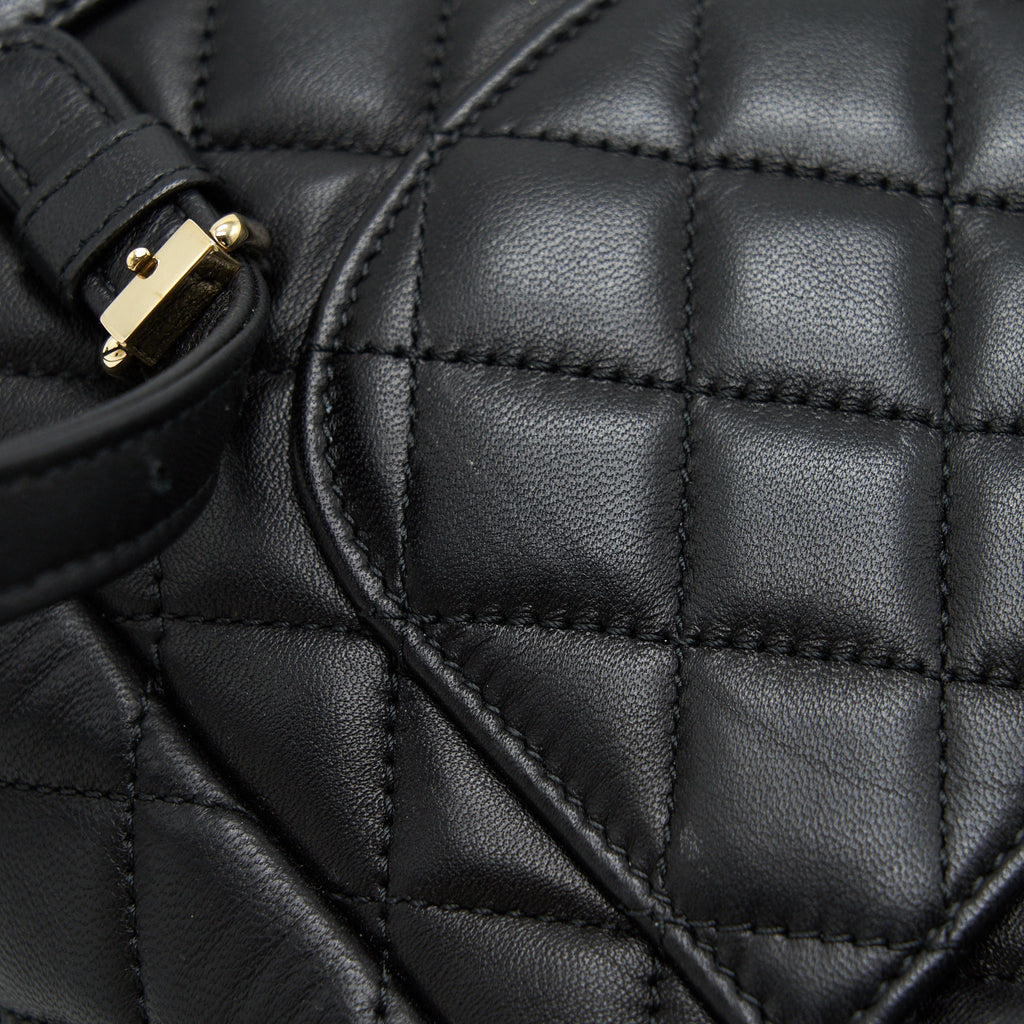 QUILTED LAMBSKIN URBAN SPIRIT BACKPACK BLACK GHW