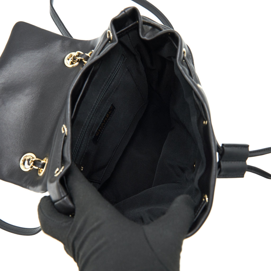 QUILTED LAMBSKIN URBAN SPIRIT BACKPACK BLACK GHW