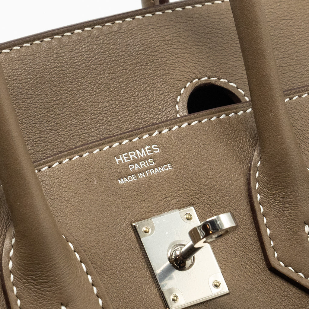 HERMES BIRKIN 25 SWIFT ETOUPE SHW