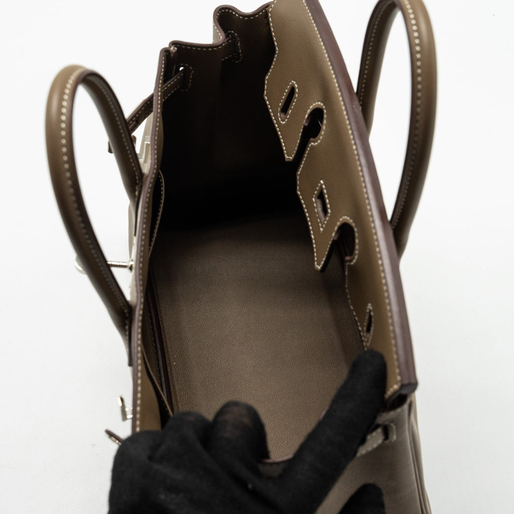 HERMES BIRKIN 25 SWIFT ETOUPE SHW