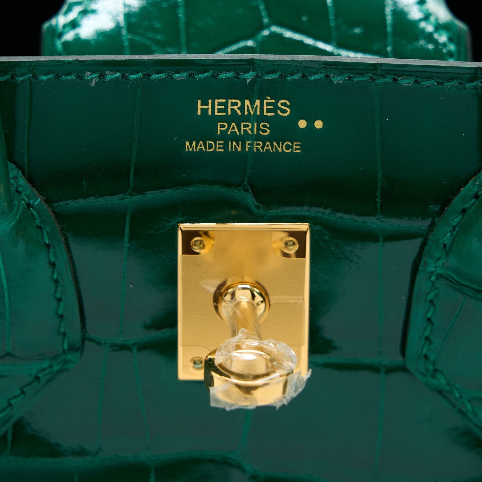 HERMES BIRKIN 25 SHINY CROCODILE 6Q VERT EMERAUDE GHW
