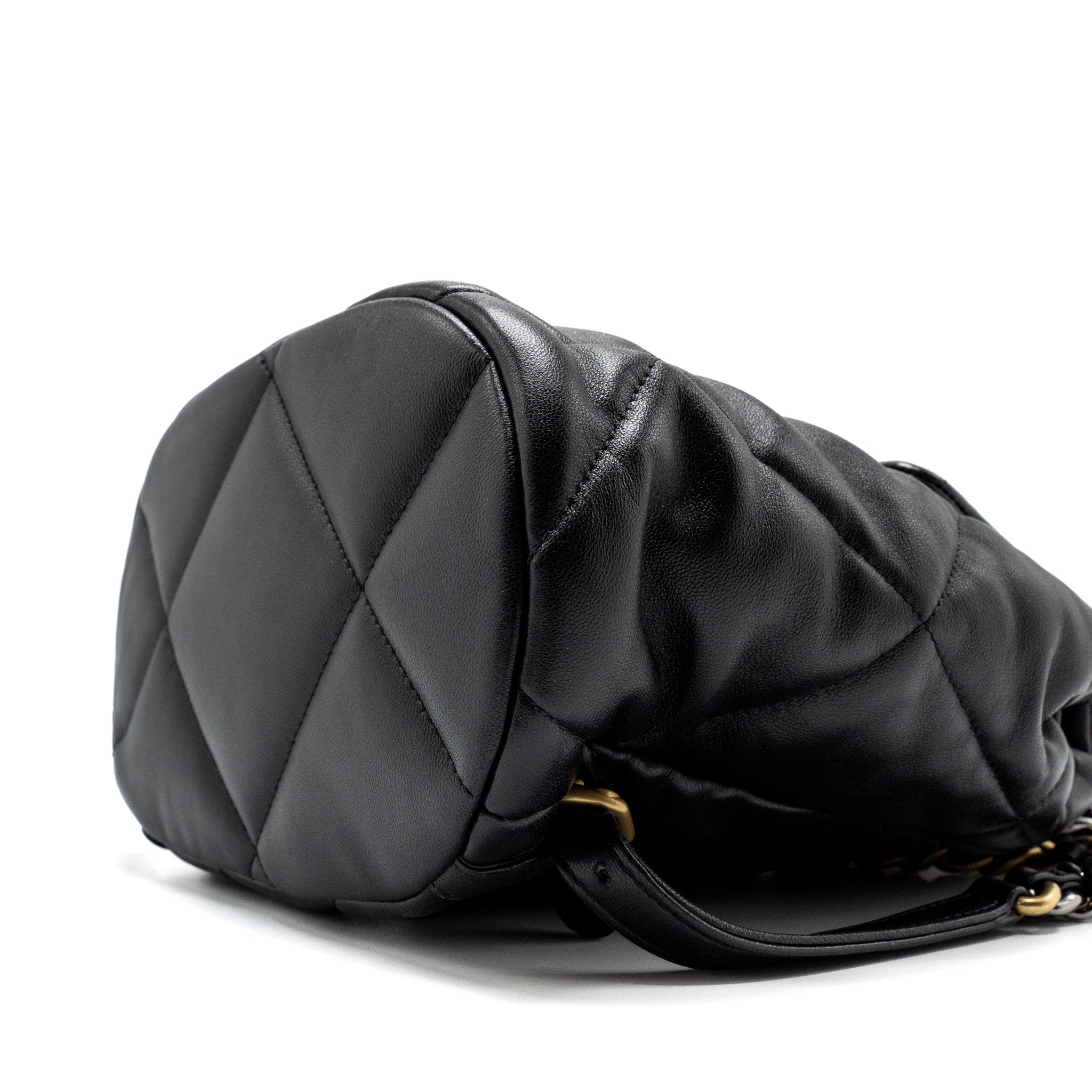 24C 19 BACKPACK SHINY LAMBSKIN BLACK MULTICOLOUR HARDWARE(MICROCHIP)