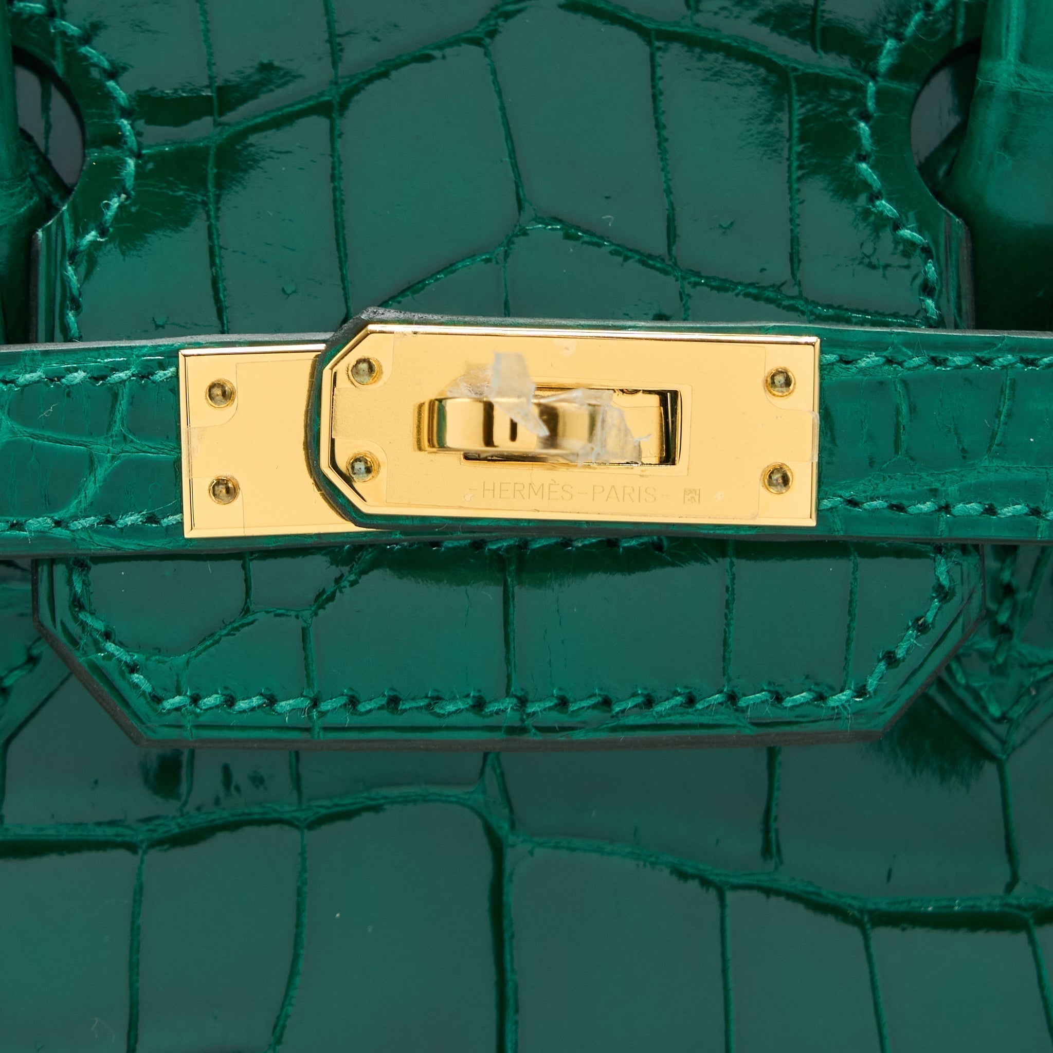 HERMES BIRKIN 25 SHINY CROCODILE 6Q VERT EMERAUDE GHW