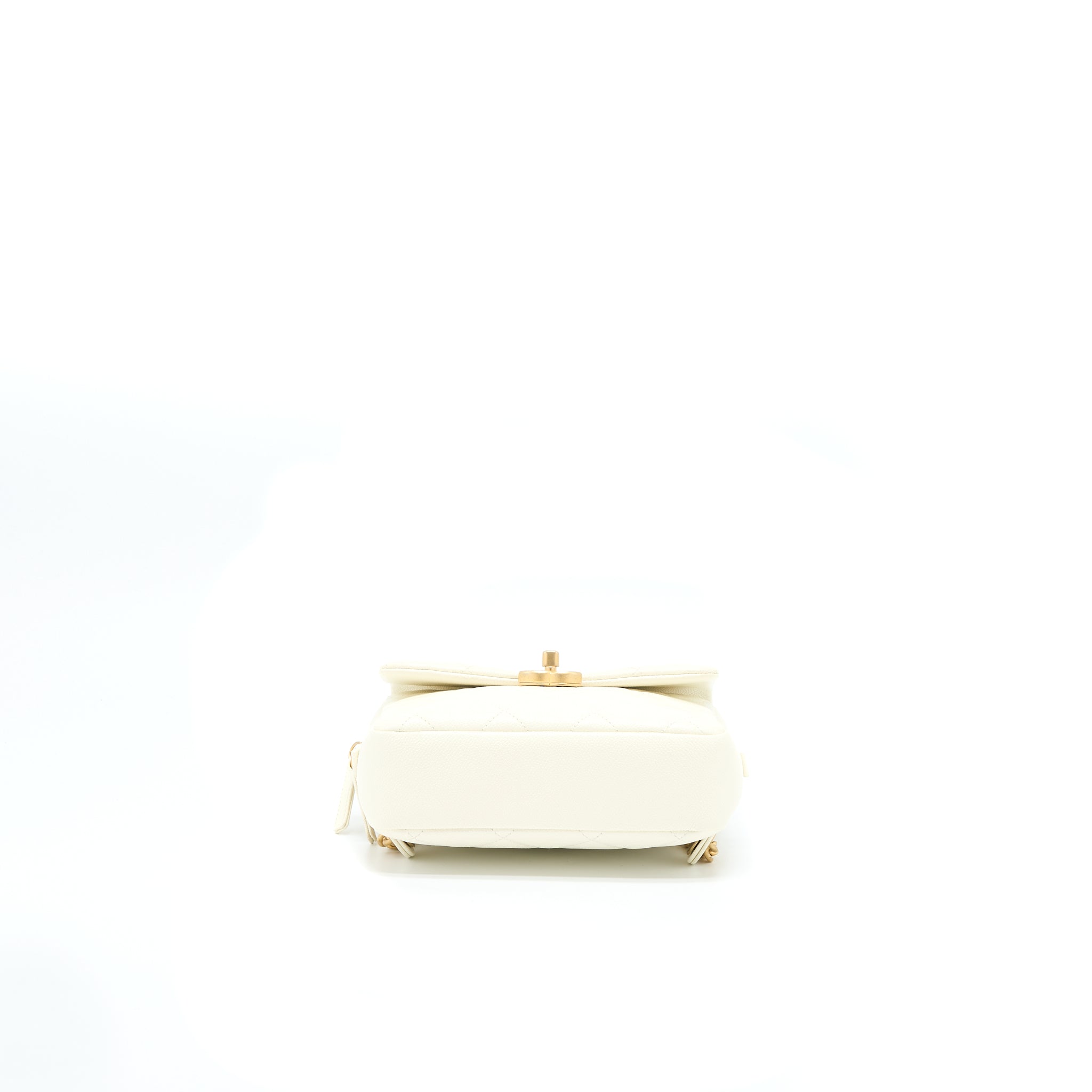 22P FLAP BACKPACK CAVIAR WHITE BRUSHED GHW (MICROCHIP)