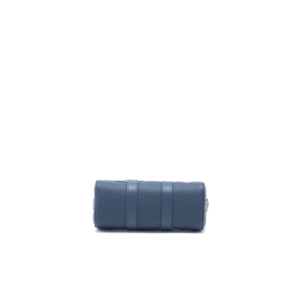 KEEPALL XS MONOGRAM DENIM/LEATHER BLUE GHW