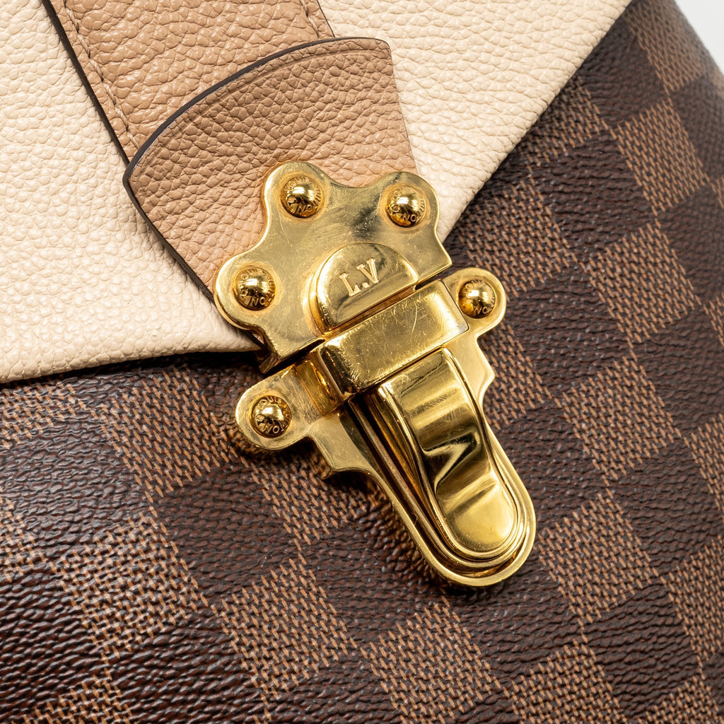 CLAPTON BACKPACK DAMIER EBENE/LIGHT PINK GHW