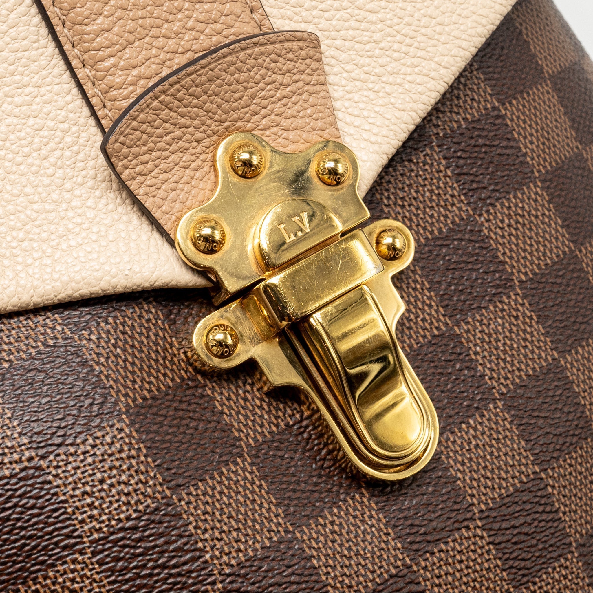 CLAPTON BACKPACK DAMIER EBENE/LIGHT PINK GHW