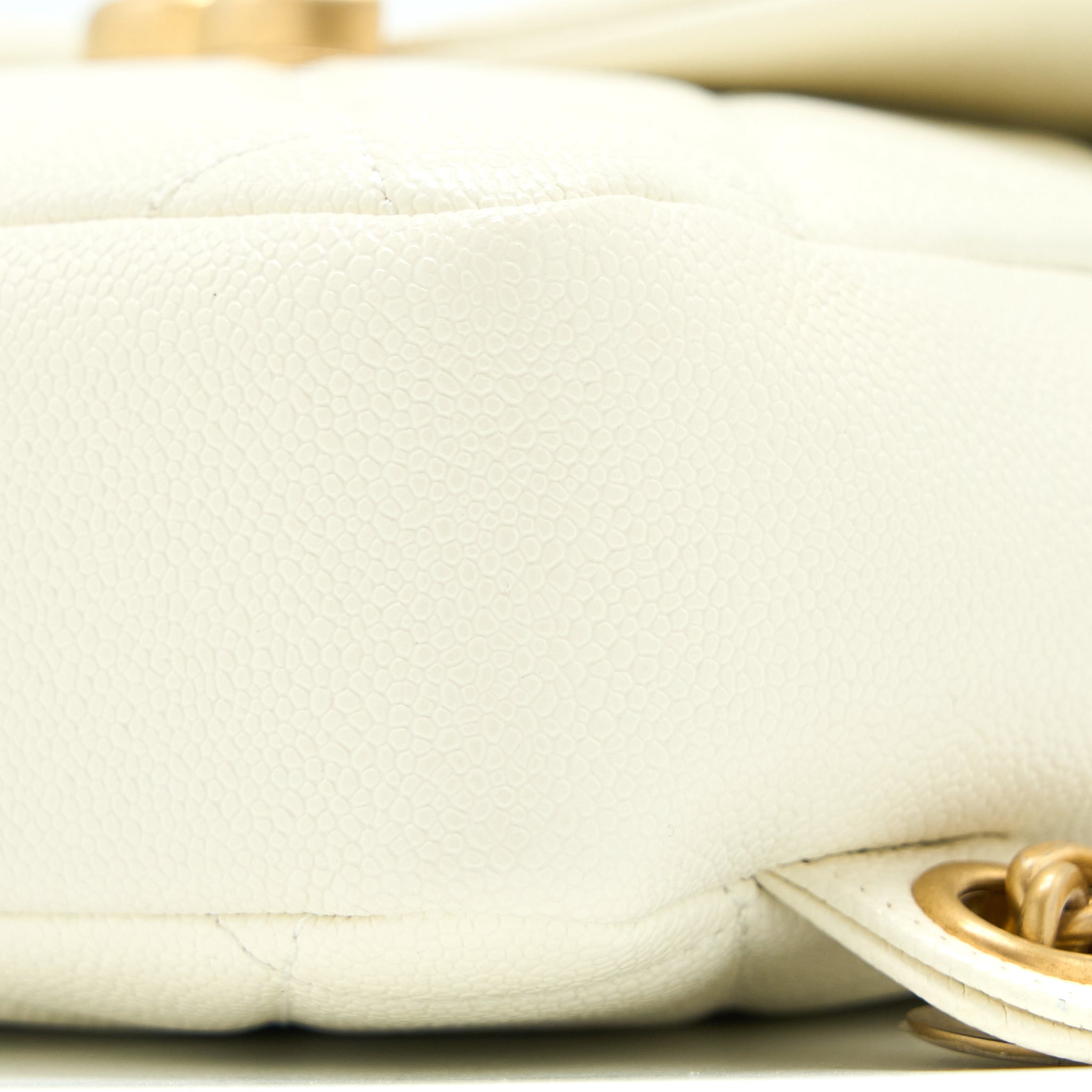 22P FLAP BACKPACK CAVIAR WHITE BRUSHED GHW (MICROCHIP)