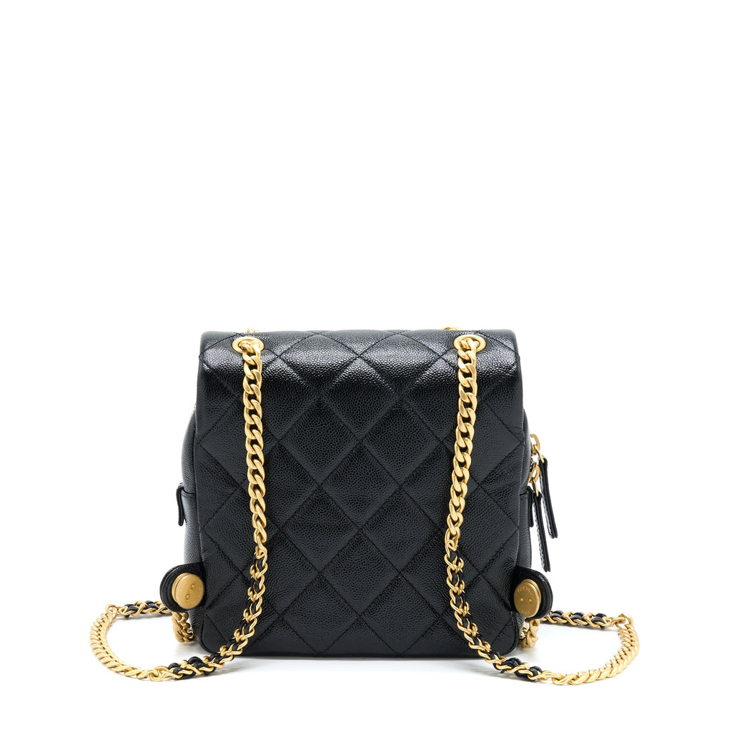 22P FLAP BACKPACK CAVIAR BLACK GHW (MICROCHIP)