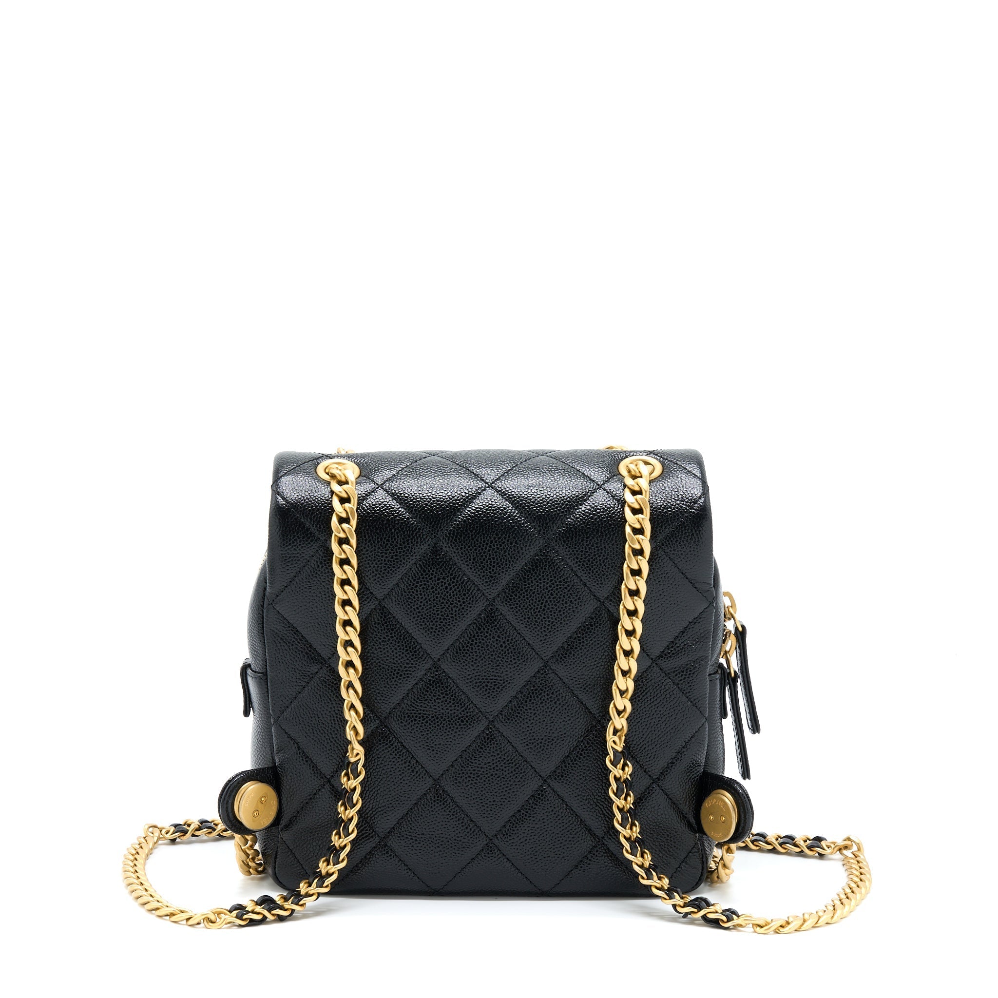 22P FLAP BACKPACK CAVIAR BLACK GHW (MICROCHIP)