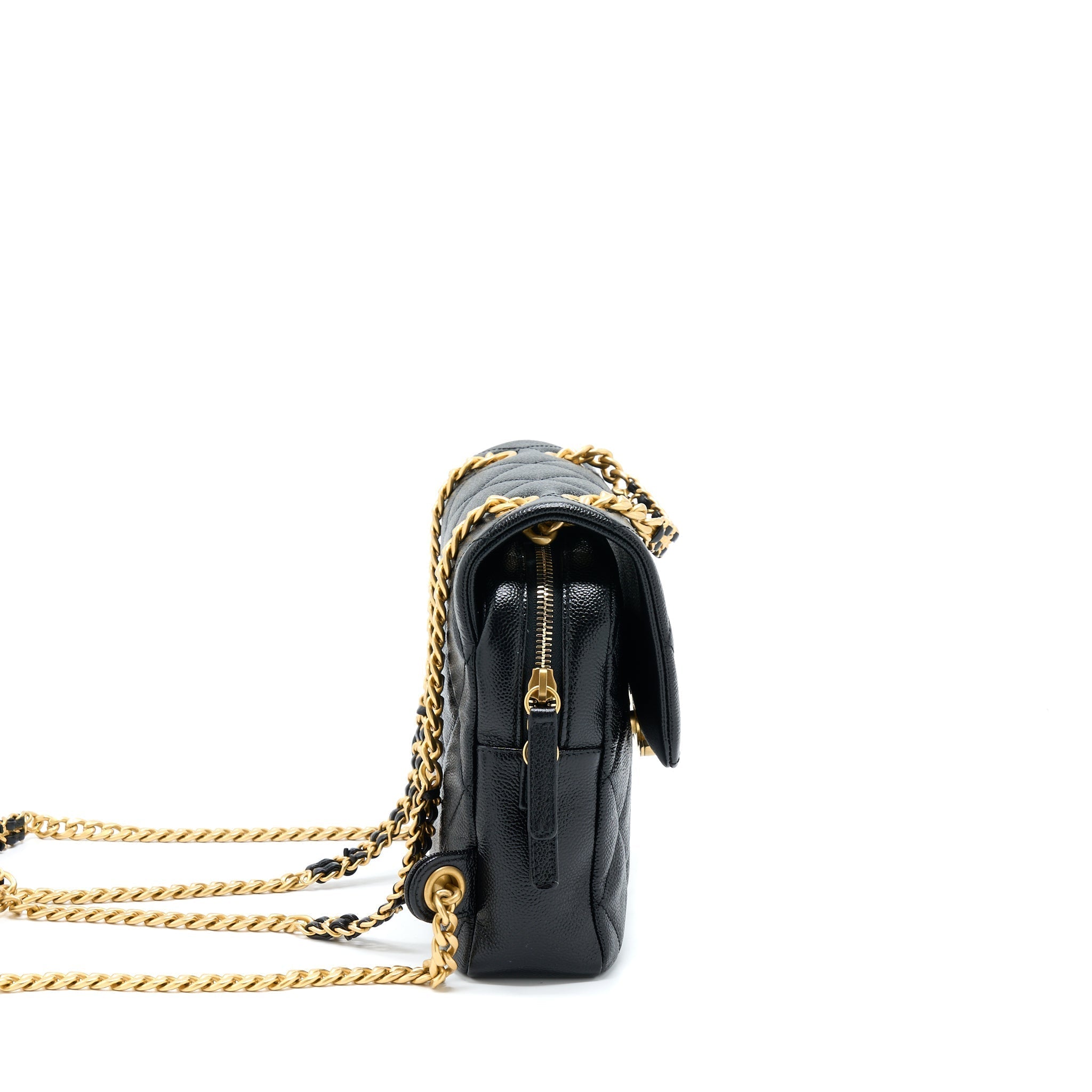 22P FLAP BACKPACK CAVIAR BLACK GHW (MICROCHIP)