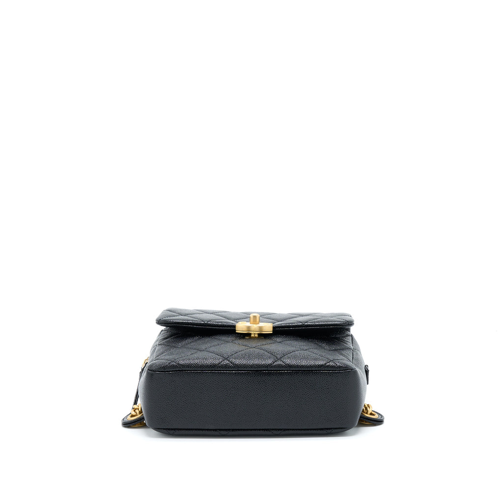 22P FLAP BACKPACK CAVIAR BLACK GHW (MICROCHIP)