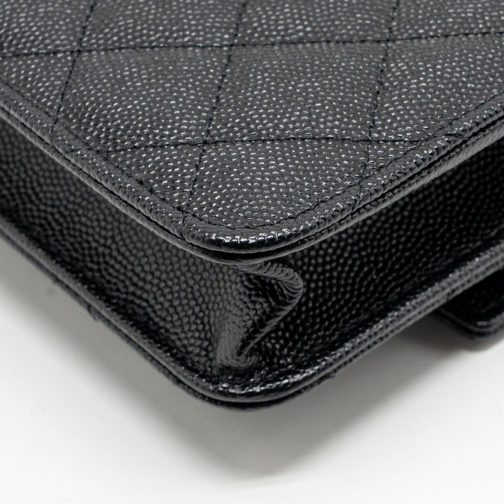 25C QUILTED CC TOP HANDLE MINI BACKPACK CAVIAR BLACK LGHW (MICROCHIP)
