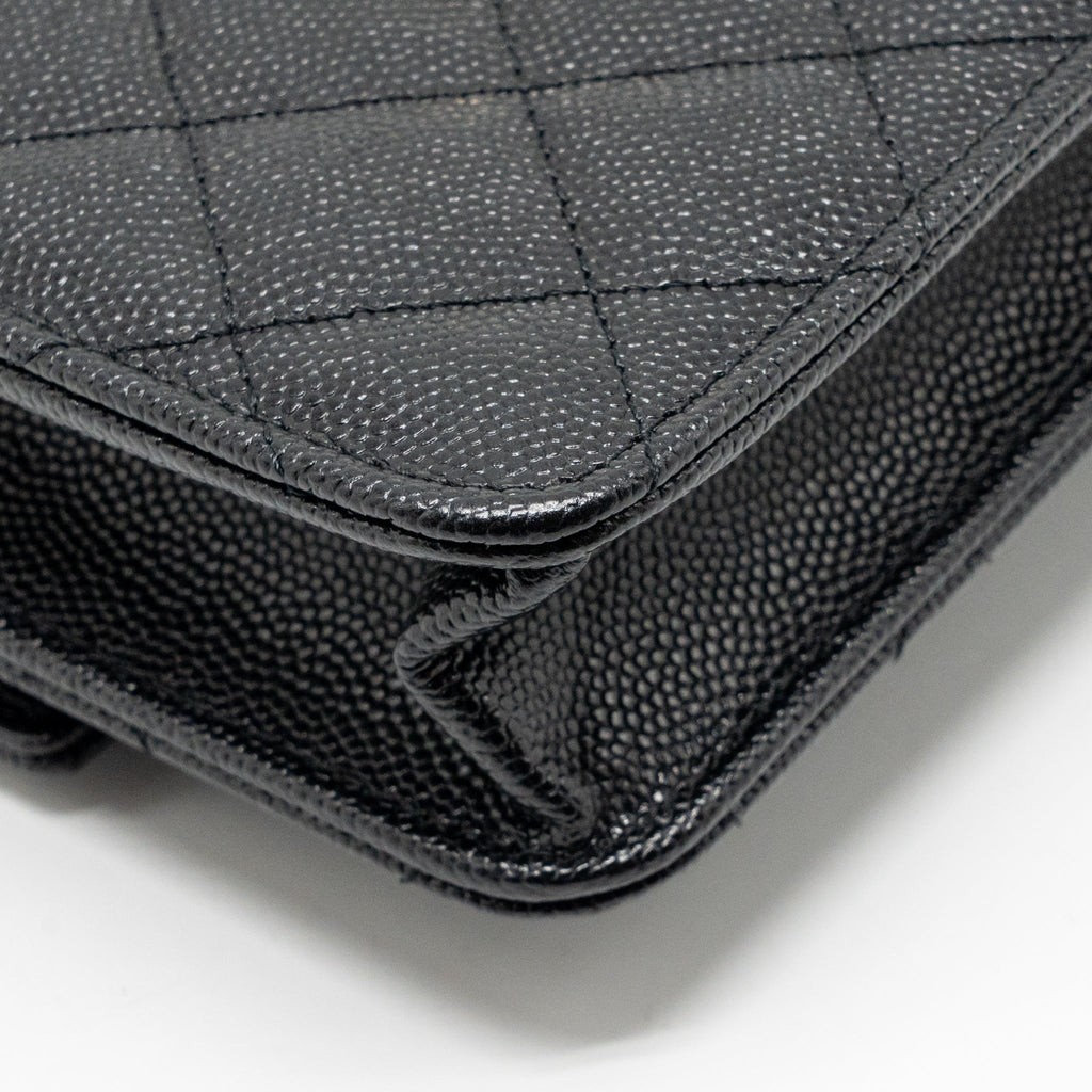 25C QUILTED CC TOP HANDLE MINI BACKPACK CAVIAR BLACK LGHW (MICROCHIP)