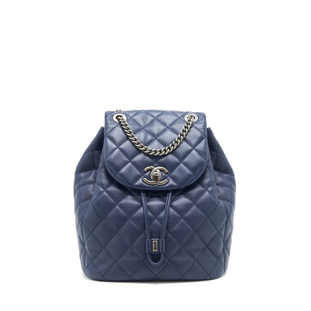QUILTED BACKPACK NAVY BLUE RUTHENIUM SHW