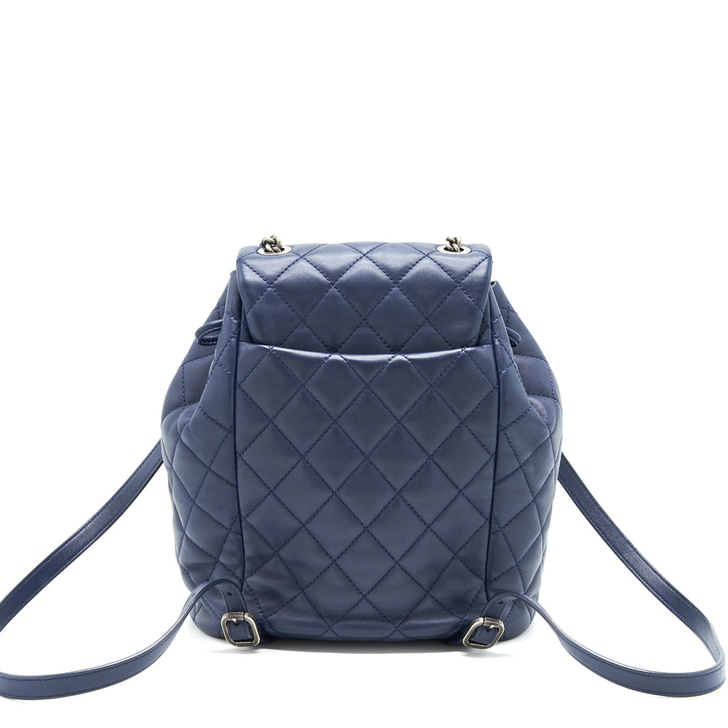 QUILTED BACKPACK NAVY BLUE RUTHENIUM SHW