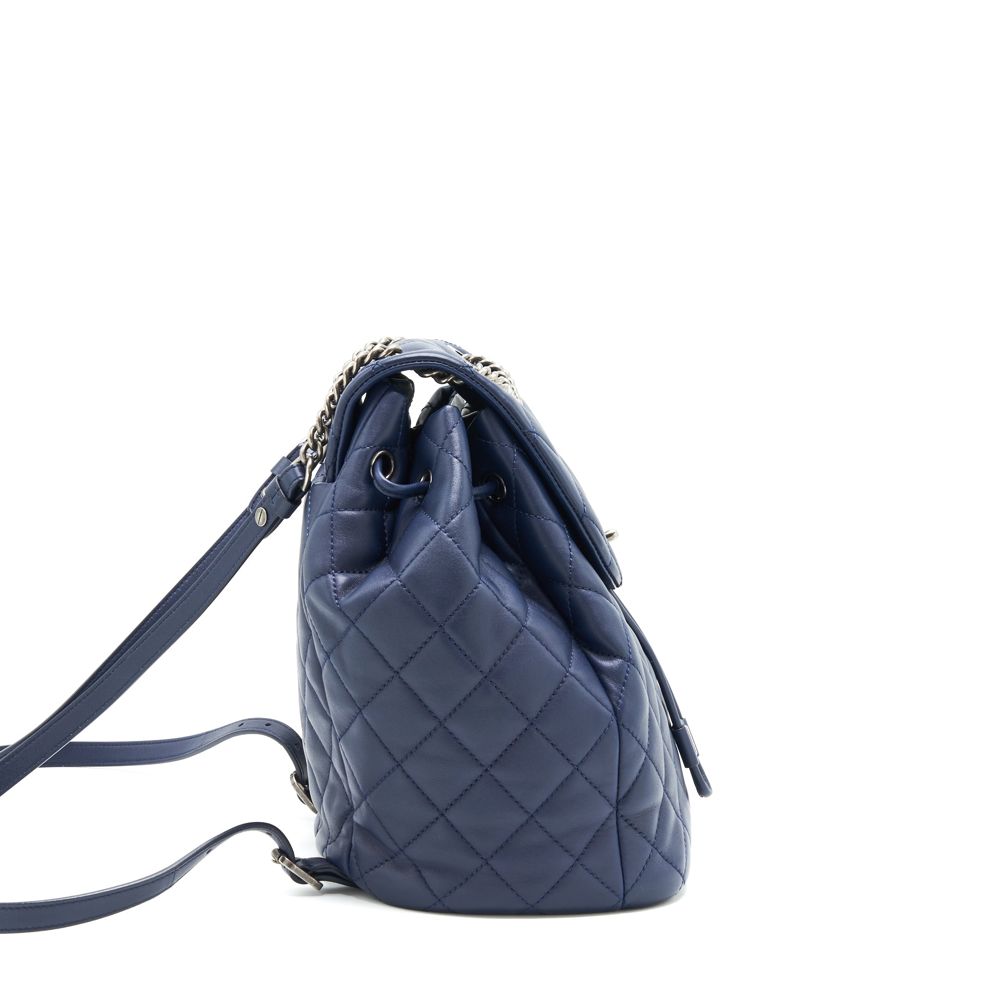 QUILTED BACKPACK NAVY BLUE RUTHENIUM SHW
