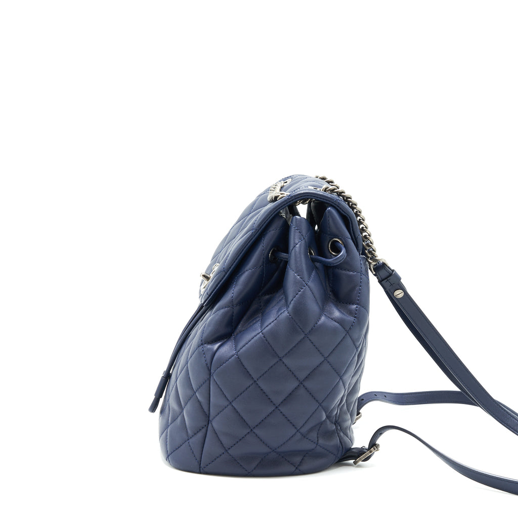 QUILTED BACKPACK NAVY BLUE RUTHENIUM SHW