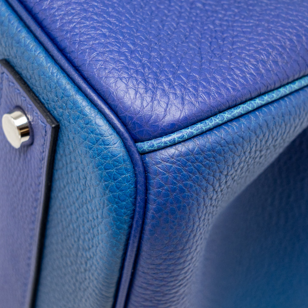 HERMES HAC BIRKIN 40 COSMOS LIMITED EDITION TOGO BLUE NUIT / VIOLET BRUSHED SHW