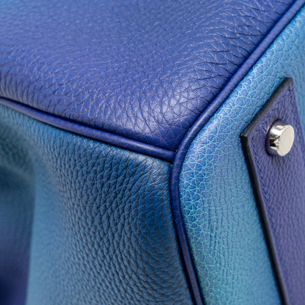 HERMES HAC BIRKIN 40 COSMOS LIMITED EDITION TOGO BLUE NUIT / VIOLET BRUSHED SHW