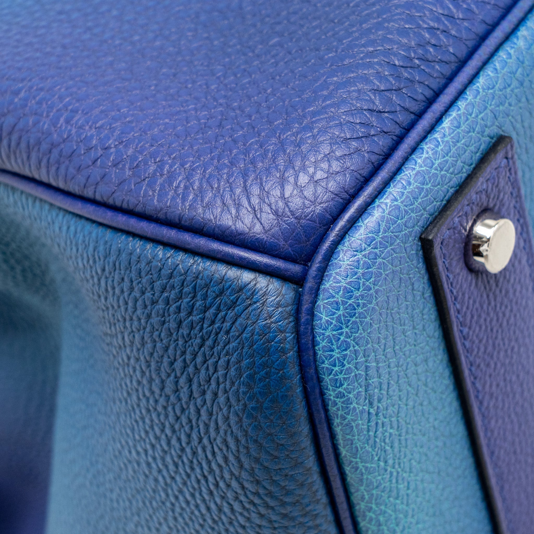 HERMES HAC BIRKIN 40 COSMOS LIMITED EDITION TOGO BLUE NUIT / VIOLET BRUSHED SHW
