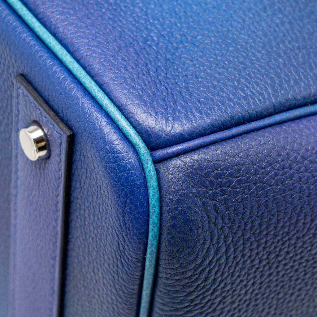 HERMES HAC BIRKIN 40 COSMOS LIMITED EDITION TOGO BLUE NUIT / VIOLET BRUSHED SHW