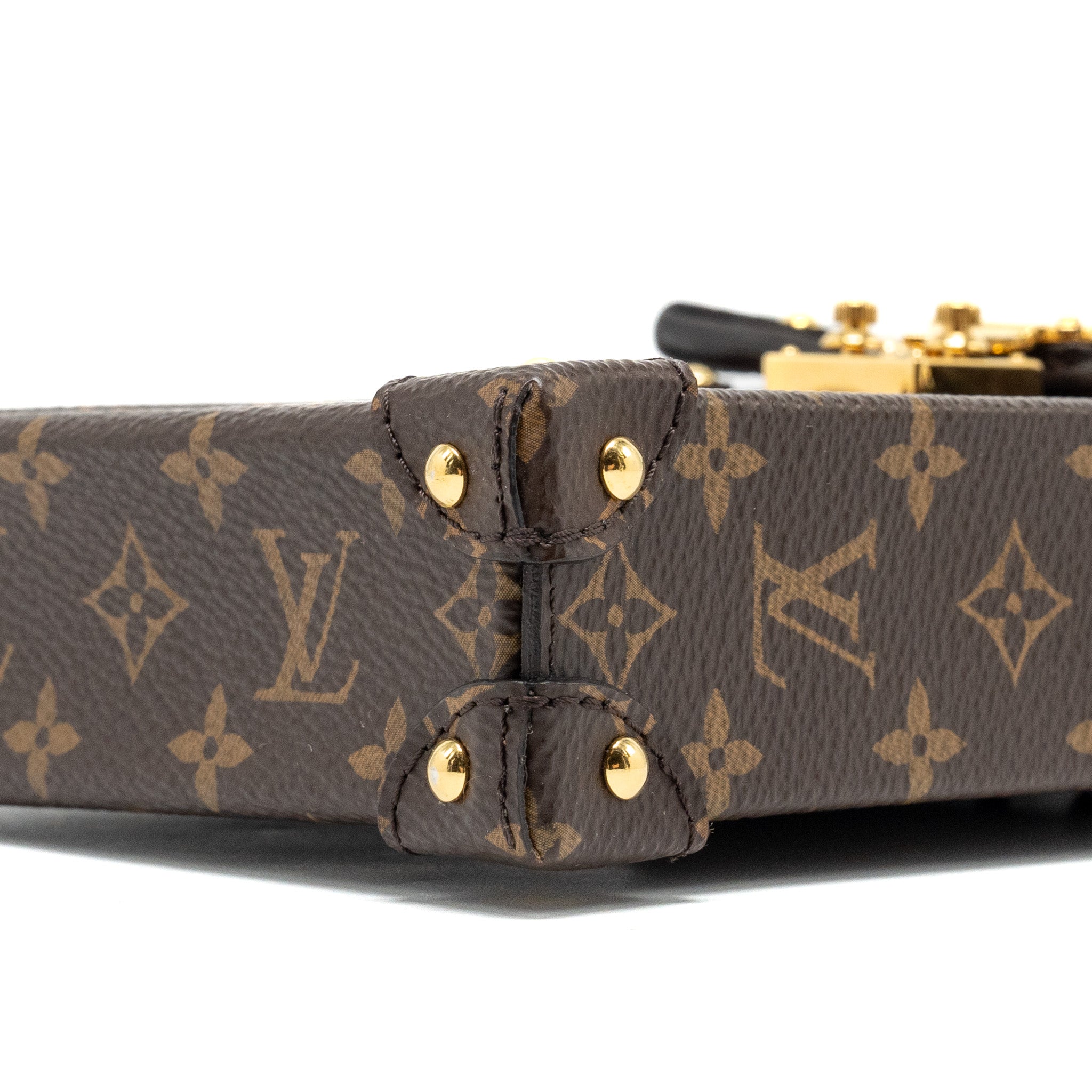 VERTICAL TRUNK POCHETTE WITH CHAIN MONOGRAM REVERSE CANVAS GHW