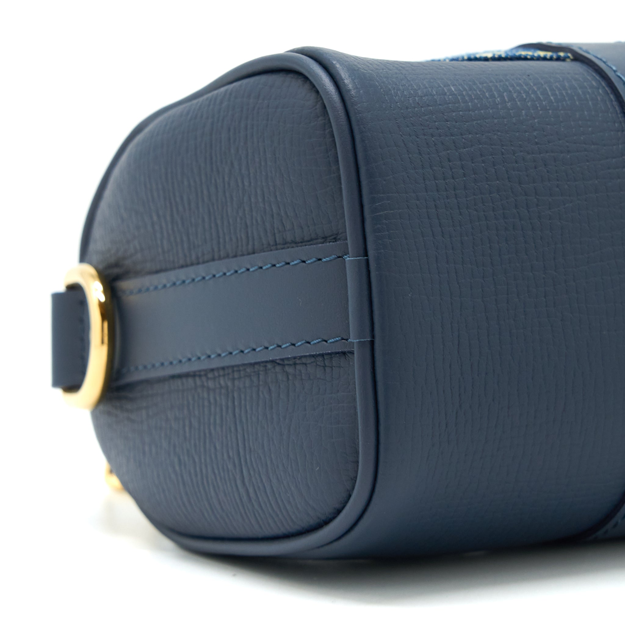 KEEPALL XS MONOGRAM DENIM/LEATHER BLUE GHW