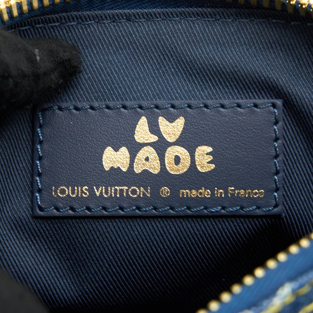 KEEPALL XS MONOGRAM DENIM/LEATHER BLUE GHW