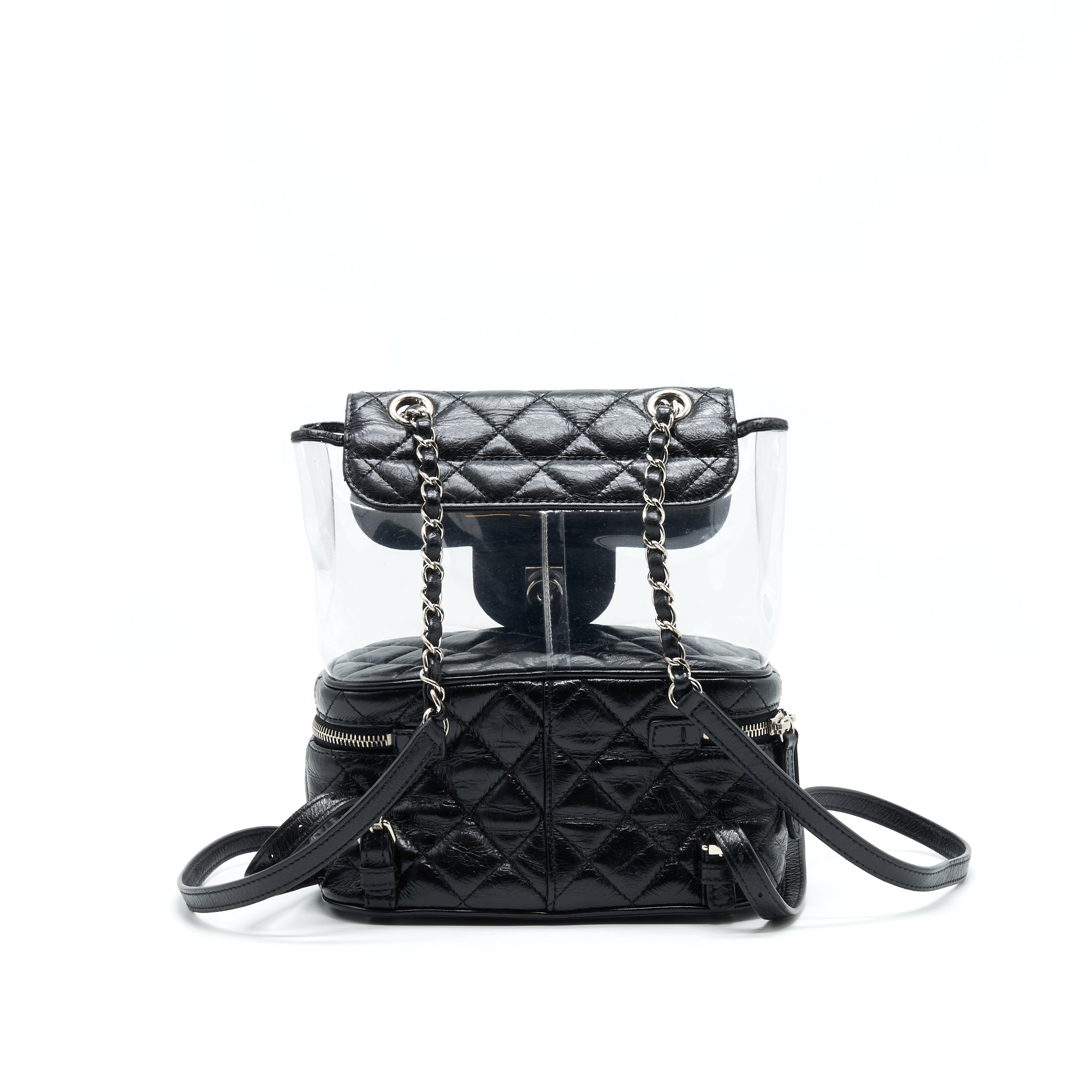 TRANSPARENT BACKPACK PVC/ LEATHER BACKPACK