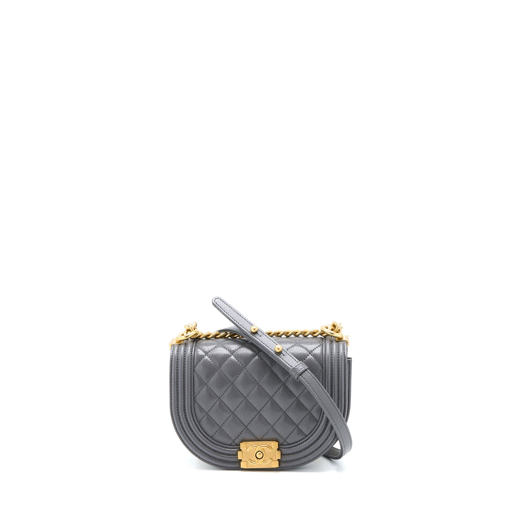 22A BOY MESSENGER BAG CAVIAR GREY GHW (MICROCHIP)