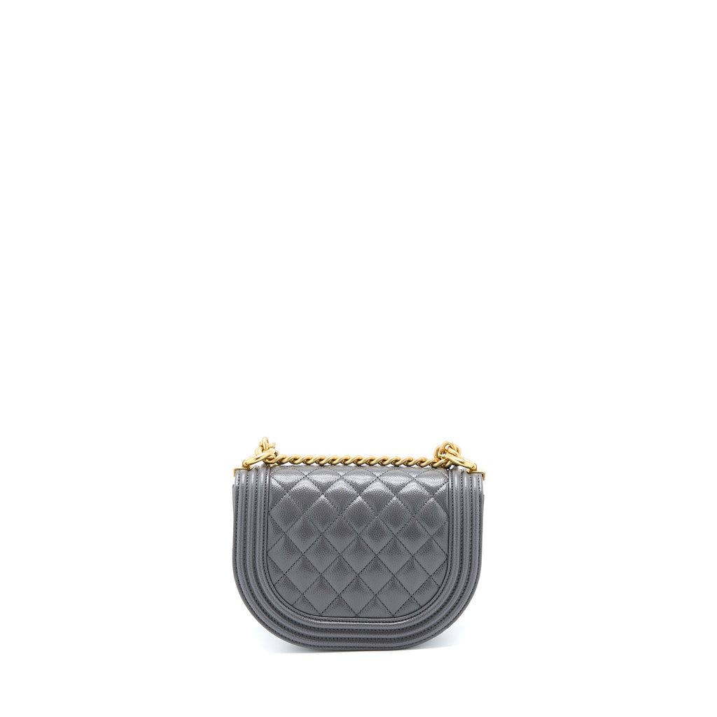 22A BOY MESSENGER BAG CAVIAR GREY GHW (MICROCHIP)