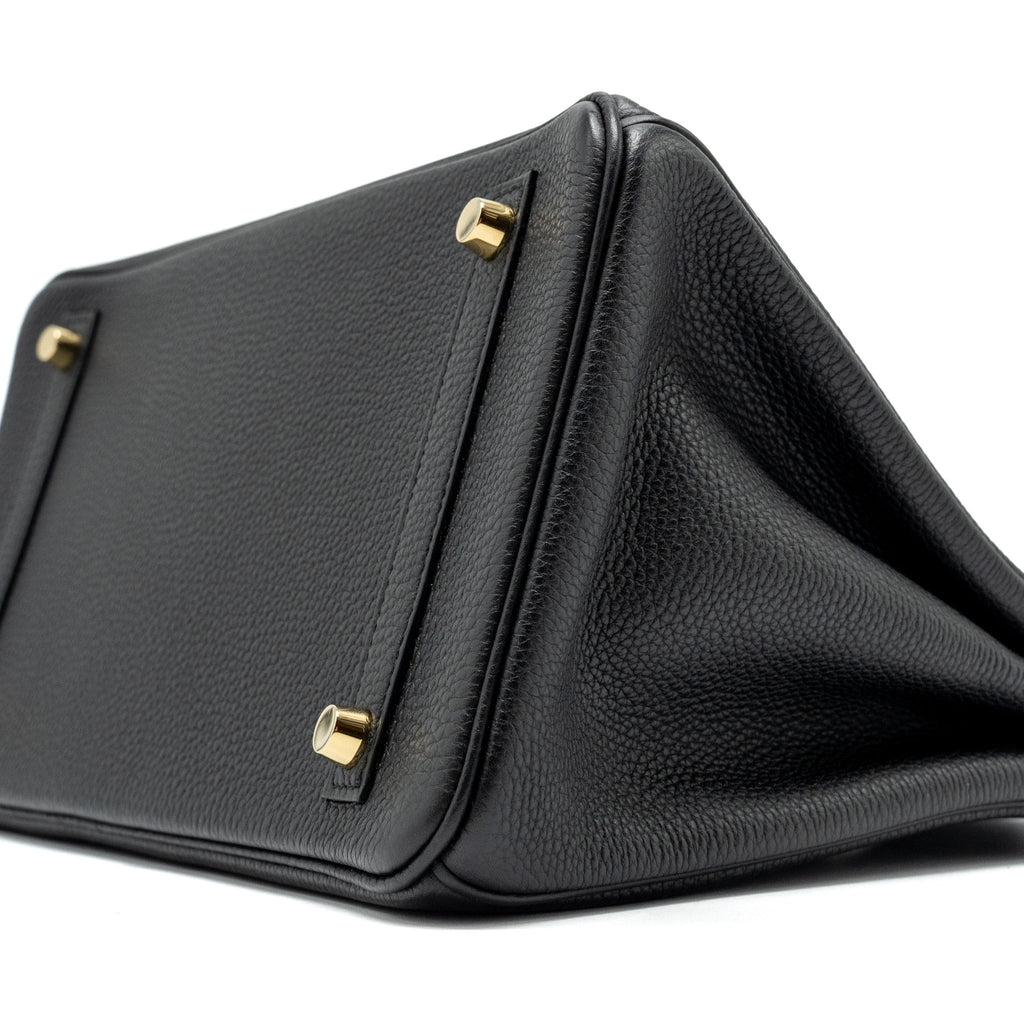 HERMES BIRKIN 30 ALLIGATOR MAT TOUCH TOGO BLACK GHW
