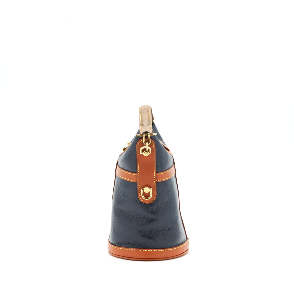 LOUIS VUITTON DUFFLE BAG BLACK GHW WITH MONOGRAM STRAP