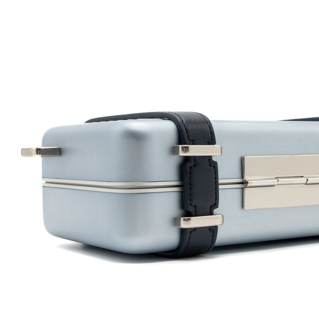 X RIMOWA CLUTCH TRUNK BAG ALUMINIUM / CALFSKIN SILVER / BLACK SHW