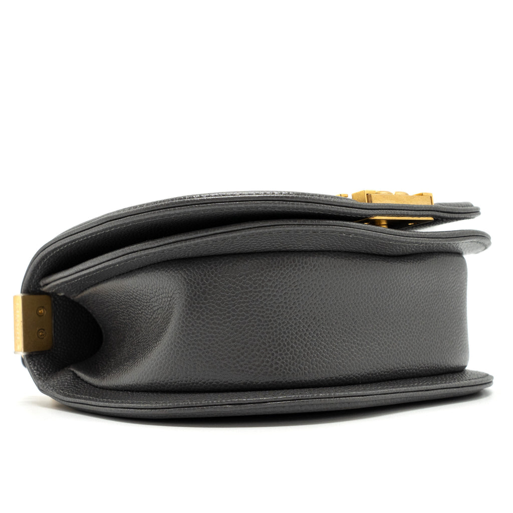 22A ROUND BOY MESSENGER BAG CAVIAR GREY GHW(MICROCHIP)