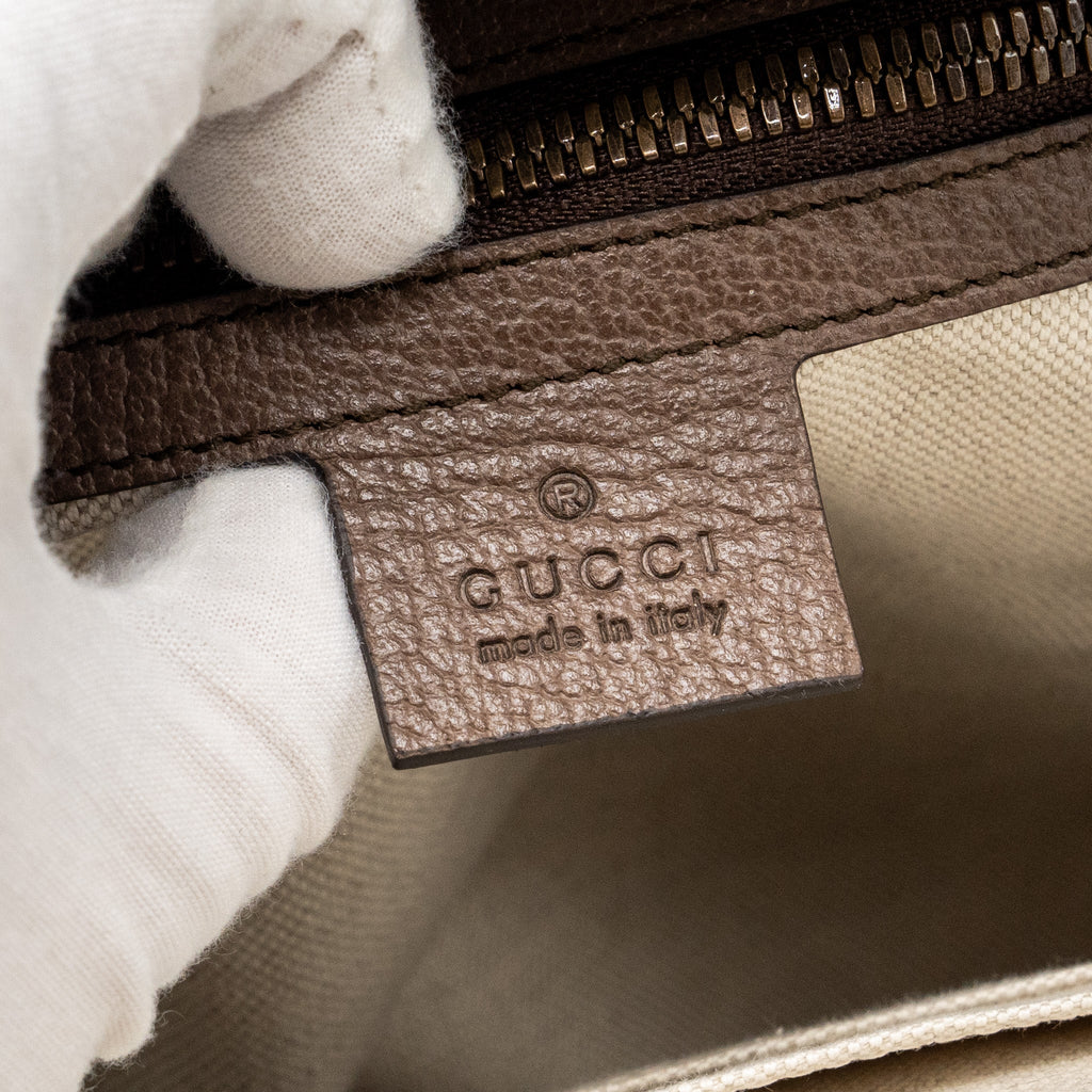 OPHIDIA GG SMALL BACKPACK GG SUPREME CANVAS BROWN GHW