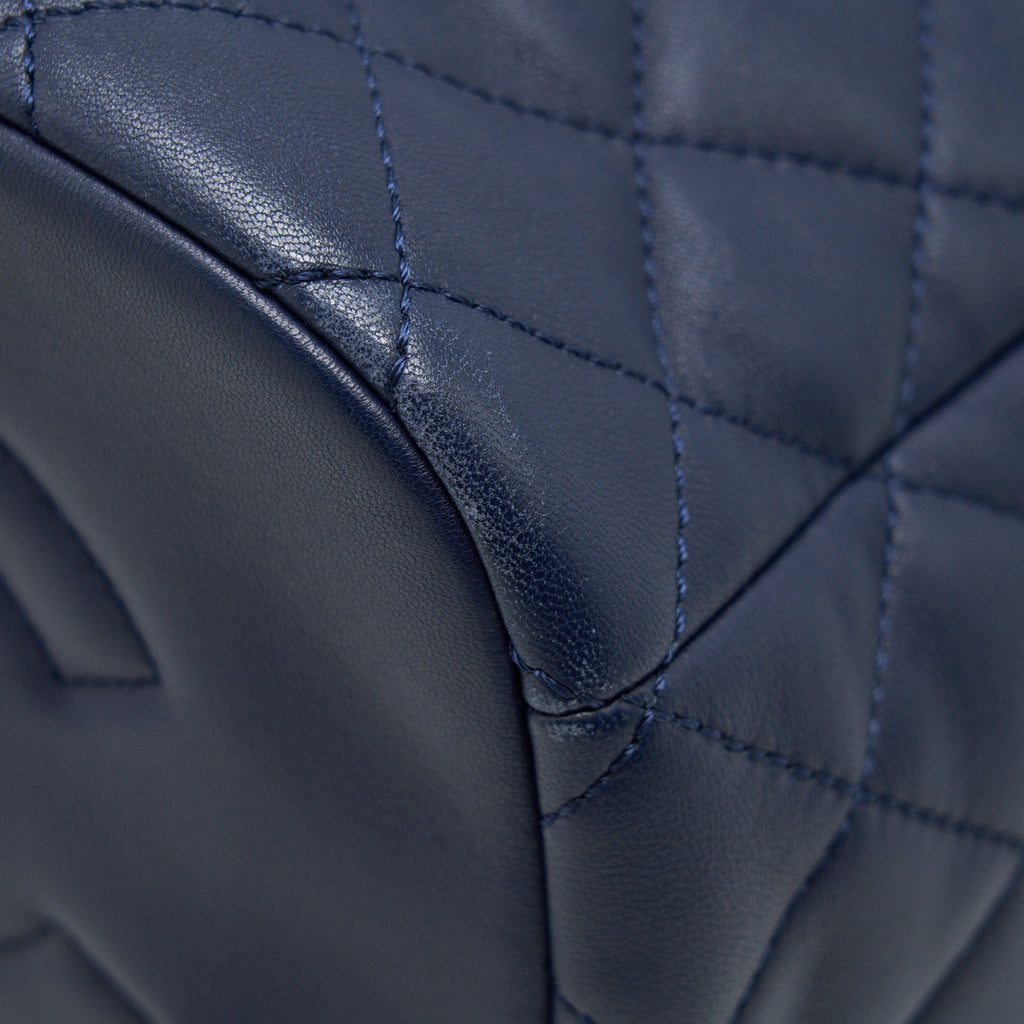 QUILTED BACKPACK NAVY BLUE RUTHENIUM SHW