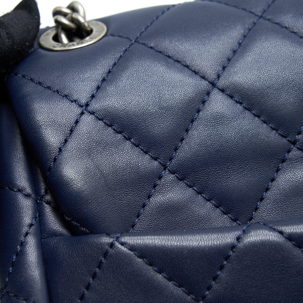QUILTED BACKPACK NAVY BLUE RUTHENIUM SHW