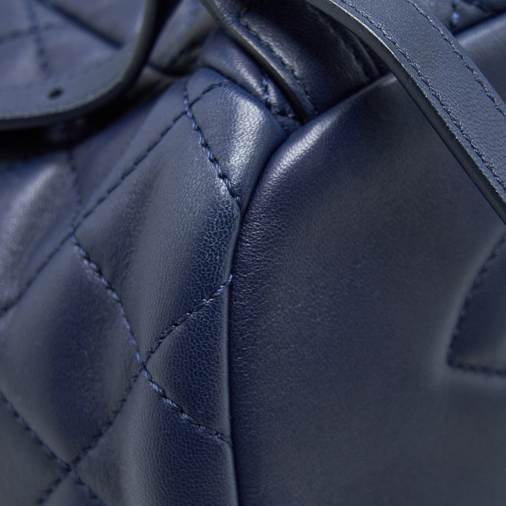 QUILTED BACKPACK NAVY BLUE RUTHENIUM SHW