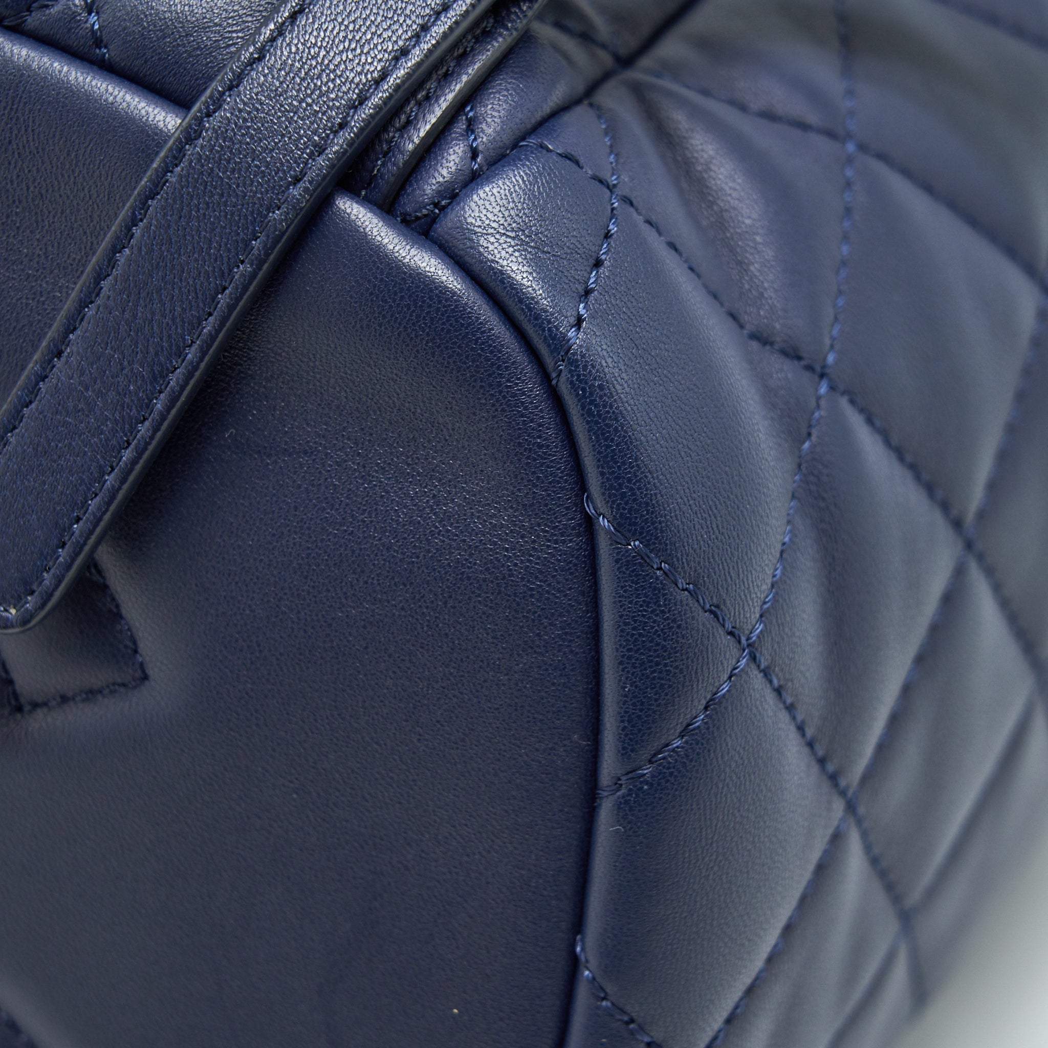 QUILTED BACKPACK NAVY BLUE RUTHENIUM SHW