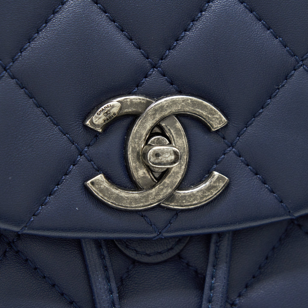 QUILTED BACKPACK NAVY BLUE RUTHENIUM SHW