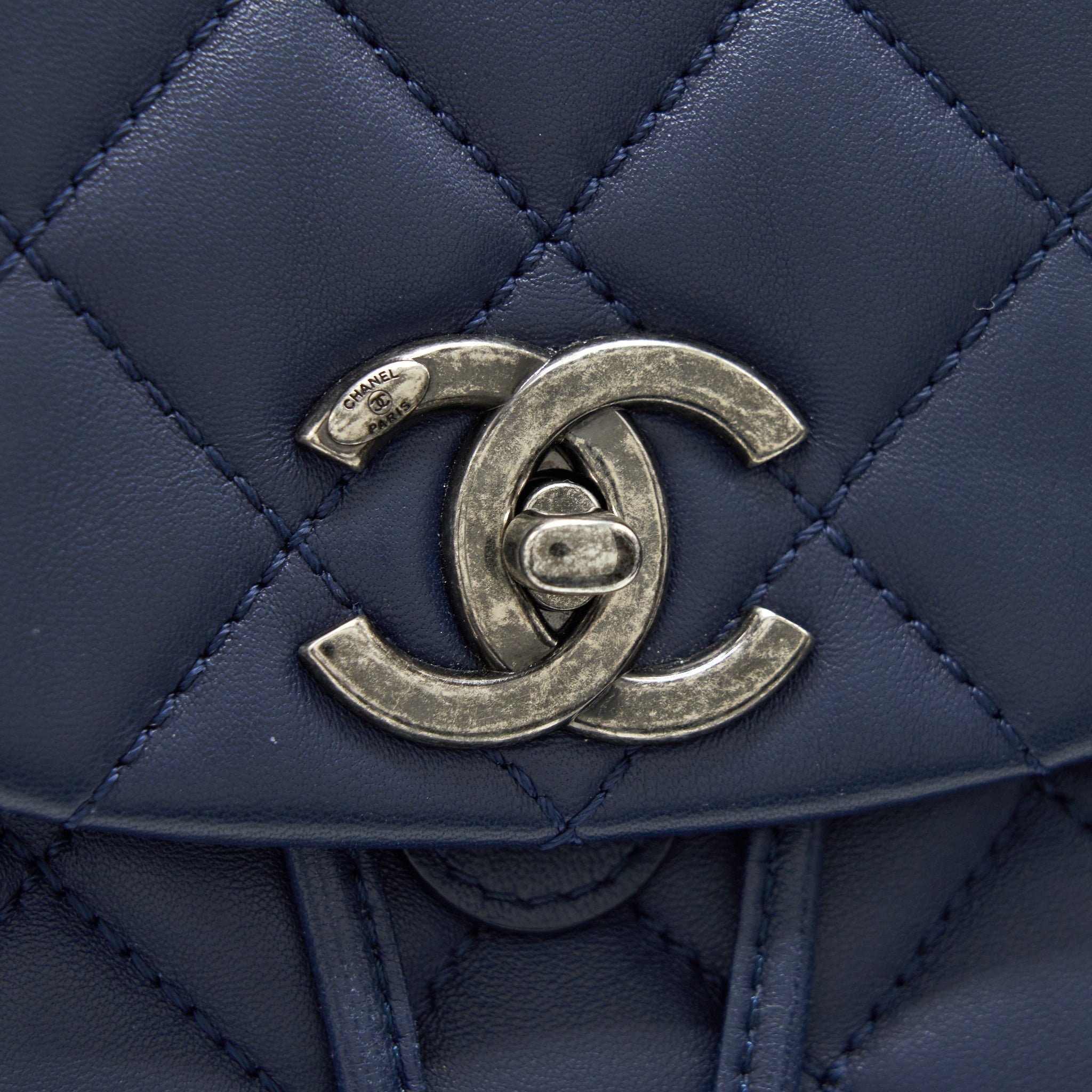 QUILTED BACKPACK NAVY BLUE RUTHENIUM SHW
